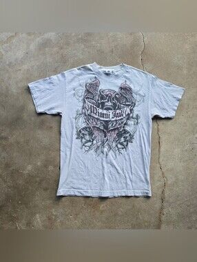vtg y2k miami ink tattoo wings cyber shirt medium